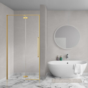 Aqua Vista Oria Linea nisdeur - 120x200cm - incl. montageset - Geborsteld goud SW1175896/SW1186316