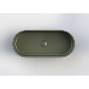 Arcqua Case waskom - 60x26cm - Ovaal - Cast marble Mat groen WAS390001