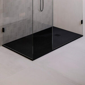 BRAUER Asteroid Douchebak 90x180 incl. antislip en antibacterieel mineraalmarmer mat zwart DB-AS90180MZ