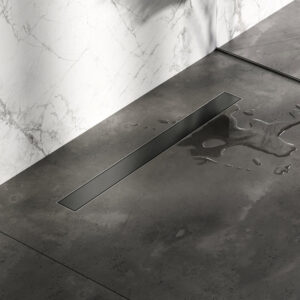 Brauer Douchegoot - 70x7.5cm - vloerflens - tegelinlegrooster omkeerbaar - RVS - geborsteld gunmetal DR-MRF70GM