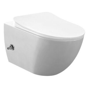 Creavit Hangend Toilet - 35.3x51cm - Bidetsproeier warm/koud - spoelrandloos - mat wit FE322-34MB00E-0004