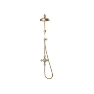 Crosswater Belgravia Regendouche - glijstang - handdouche - 20cm hoofddouche - Geborsteld Messing (goud) BEL_SLIDERF