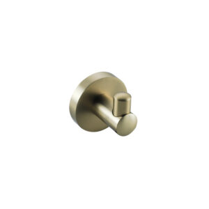 Fortifura Calvi Handdoekhaak - enkel - rond - met rozet - Geborsteld Messing PVD (Goud) SW639937