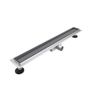 Fortifura Galeria douchegoot - 100cm - met tegelrooster - met vloerflens - Geborsteld Gunmetal PVD SW679912/SW1075313