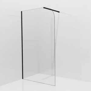 Fortifura Galeria Inloopdouche - 120x200cm - afgeronde glaswand - helder glas - wandarm - mat zwart SW1245011/SW797905