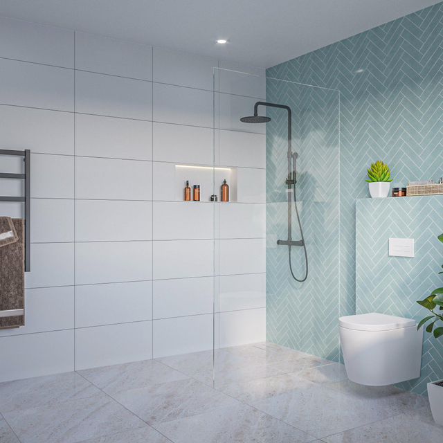 Fortifura Galeria Inloopdouche - helder glas - 110x200cm - 8mm - nano - blind inbouw profiel SW915250 SW110415