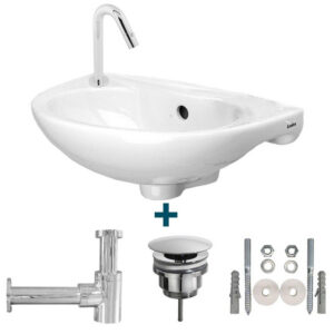 Go by Van Marcke fonteinset 44.5x27x17cm met kraan en sifon wit sw10735/sw21230/sw290278/sw293011/sw293338/