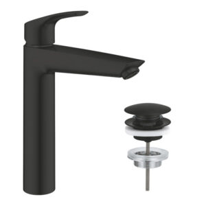 GROHE Eurosmart Wastafelmengkraan - XL-size - waste - push open - matte black SW1077352/SW1077334