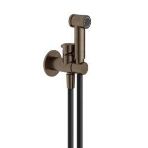 Hotbath Cobber Afbouwdeel voor Bidetkraan met doucheslang en houder Verouderd messing KHDS2EXTAB