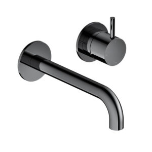 Hotbath Cobber Wastafelkraan inbouw - 18 cm uitloop - zwart chroom CB105EXT18BK HBCB105