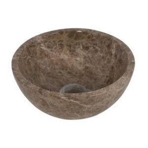 Plieger Mini Round waskom - 26x26x12cm - marmer bruin washbasin 26 marble brown