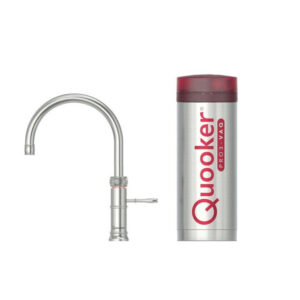 Quooker Classic Fusion Round kokendwaterkraan - draaibare uitloop - PRO3 reservoir - Warm / kokend water - RVS 3CFRRVS