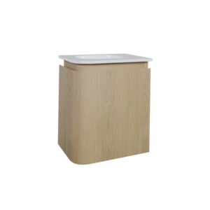 Thebalux Epoch Toiletmeubel - 36x35x41cm - ronding links - hoek rechts - 1 deur - Corian wastafel - zonder kraangat - Blanc 9TT35133B