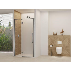 Van Rijn Products ST07 Deur vast deel - 88x200cm - helder glas - stabilisatiestang - Gunmetal Geborsteld ST0730090HEGM