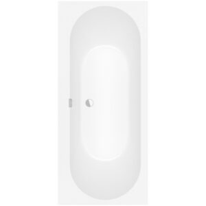 Villeroy & Boch Oberon 2.0 kunststof duobad quaryl rechthoekig 170x75x47cm - incl. poten en afvoer-/overloopcombinatie mat wit ubq170obr2dv-rw