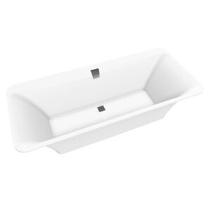 Villeroy & Boch Squaro Edge kunststof duobad quaryl rechthoekig 180x80x45cm - incl. poten en afvoer-/overloopcombinatie mat wit ubq180sqe7dv-rw
